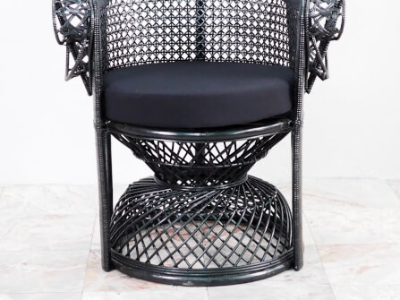 เก้าอี้หวายแท้ PISAMAI รุ่น PRINCESS CHAIR เก้าอี้นางงาม ขนาด 75*55*150 ซม. สีดำ_3